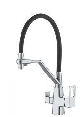 353525 Смес. для кухни с гиб шланг и под филт (ХР.+ЧЕР.) ViEiR (10/1шт)