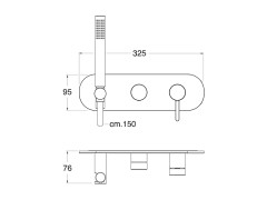 Внешняя часть смесителя для душа CRISTINA UNIX UX60328