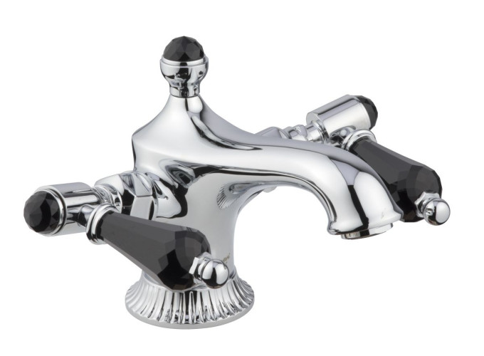 Emmevi The One Atena, смеситель для раковины. Черные кристаллы Swarovski, цвет хром