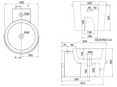 Раковина накладная или подвесная Scarabeo BUCKET 8804NS/SEV