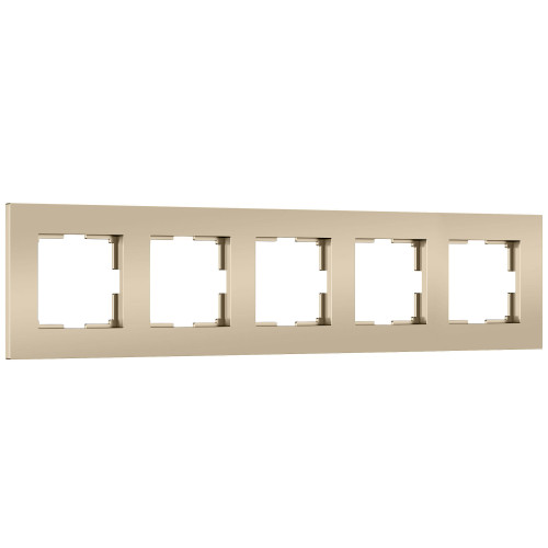 W0052911/ Рамка на 5 постов Slab (шампань софт) W0052911