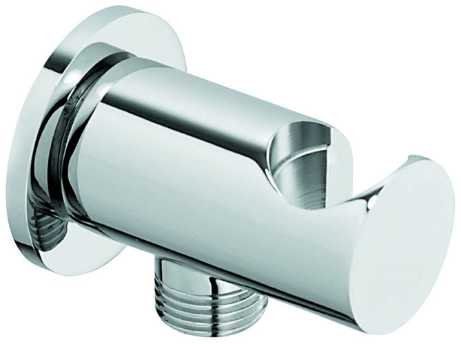 Emmevi, современный нерегулируемый держатель, с встроенным выводом воды из стены, для ручного душа, цвет зачищенный никель