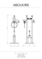 Стойка 4-х функциональная H100 см, золото/Swarovski Migliore Cristalia