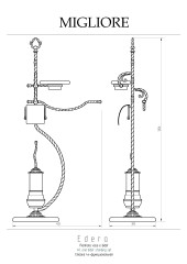 Стойка 4-х функциональная h120 см, золото Migliore Edera