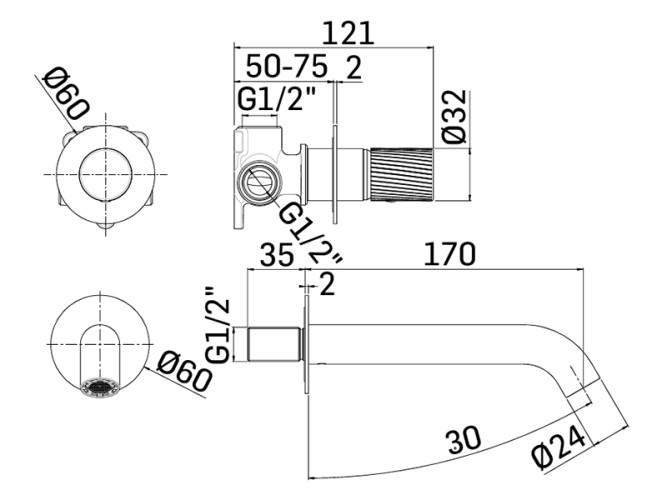 Cмеситель для раковины MAMOLI TUTTODUNPEZZO 47170000002G