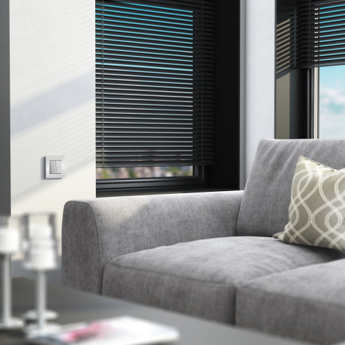 Выключатель двухклавишный с самовозвратом (серебряный) W1122406