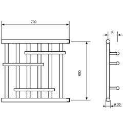 Полотенцесушитель Ника ECON ПМ-6 60/70 без полки