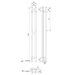 Полотенцесушитель с/т Laris Прайм Дуэт ЧКЧ 80/1200 правый тэн черный 73207609 RU