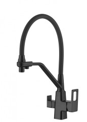 353525-C Смес. для кухни с гиб шланг и под филт (ЧЕР.+ЧЕР.) ViEiR (10/1шт)