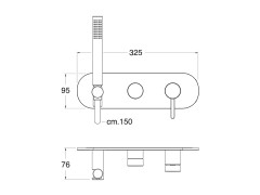Внешняя часть смесителя для душа CRISTINA UNIX UX60228